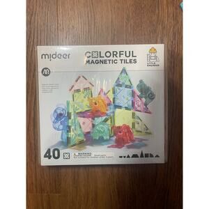 Mideer-Colorful Magnetic Building Tiles 40 Piece -New in Box